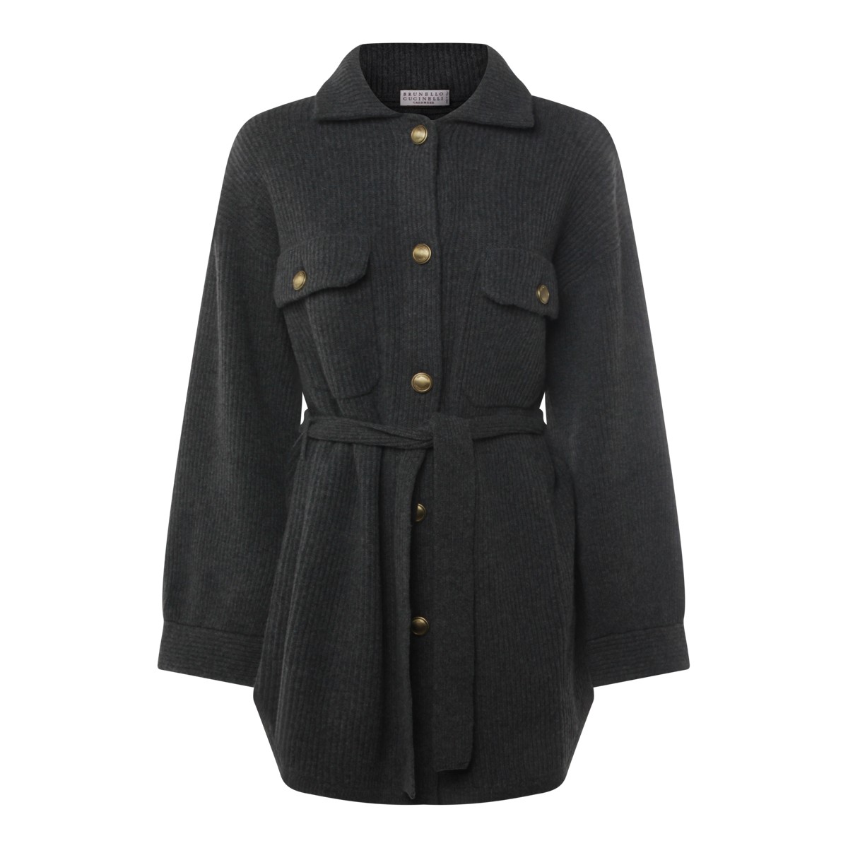 DARK GREY WOOL BLEND KNITWEAR