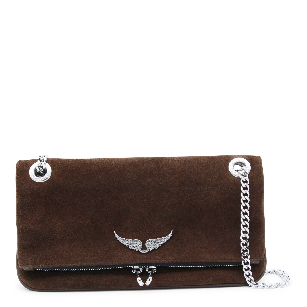 WOOD LEATHER ROCK II SUEDE SHOULDER BAG