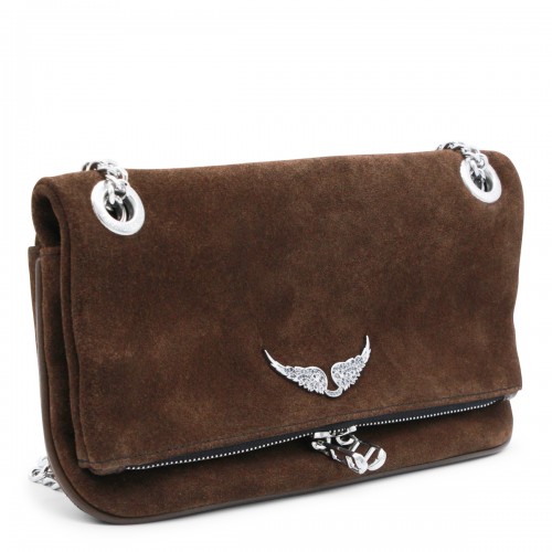 WOOD LEATHER ROCK II SUEDE SHOULDER BAG