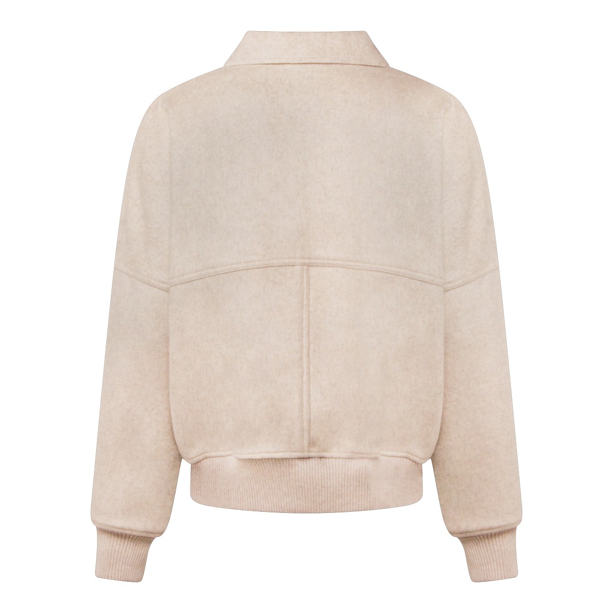 BEIGE WOOD BLEND CASUAL JACKET