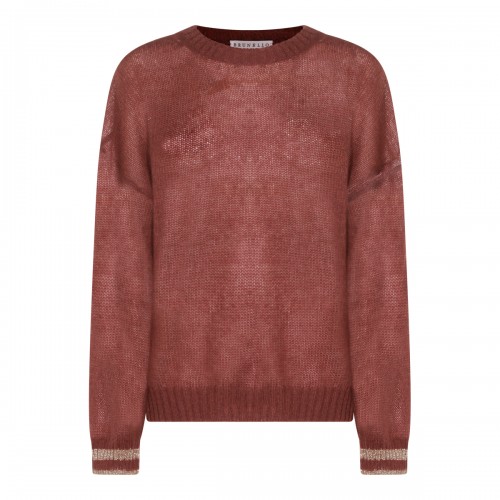 BROWN WOOL BLEND KNITWEAR