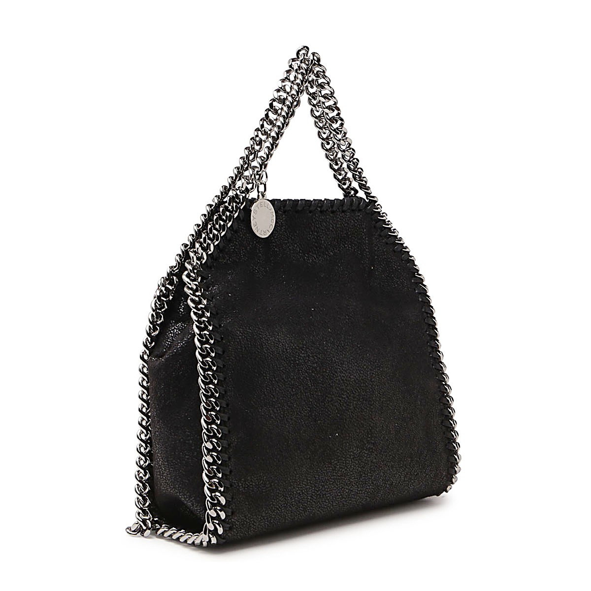 BLACK FAUX LEATHER TINY FALABELLA...