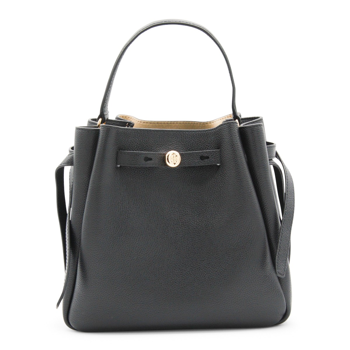 BLACK LEATHER ROMY SATCHEL