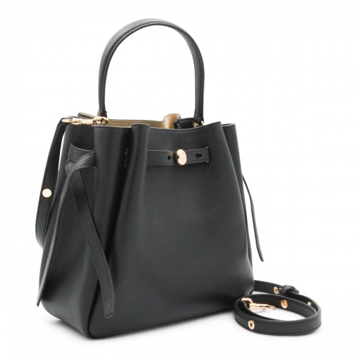 BLACK LEATHER ROMY SATCHEL