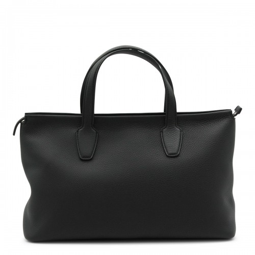 BLACK LEATHER MARCEL TOP HANDLE BAG