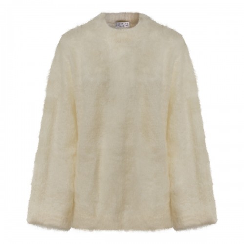 WHITE WOOL KNITWEAR