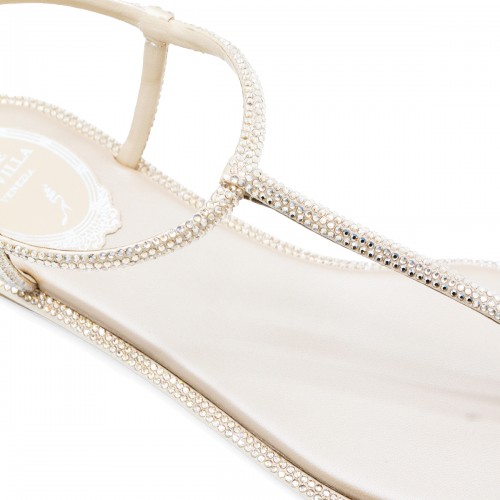 WHITE LEATHER FLATS