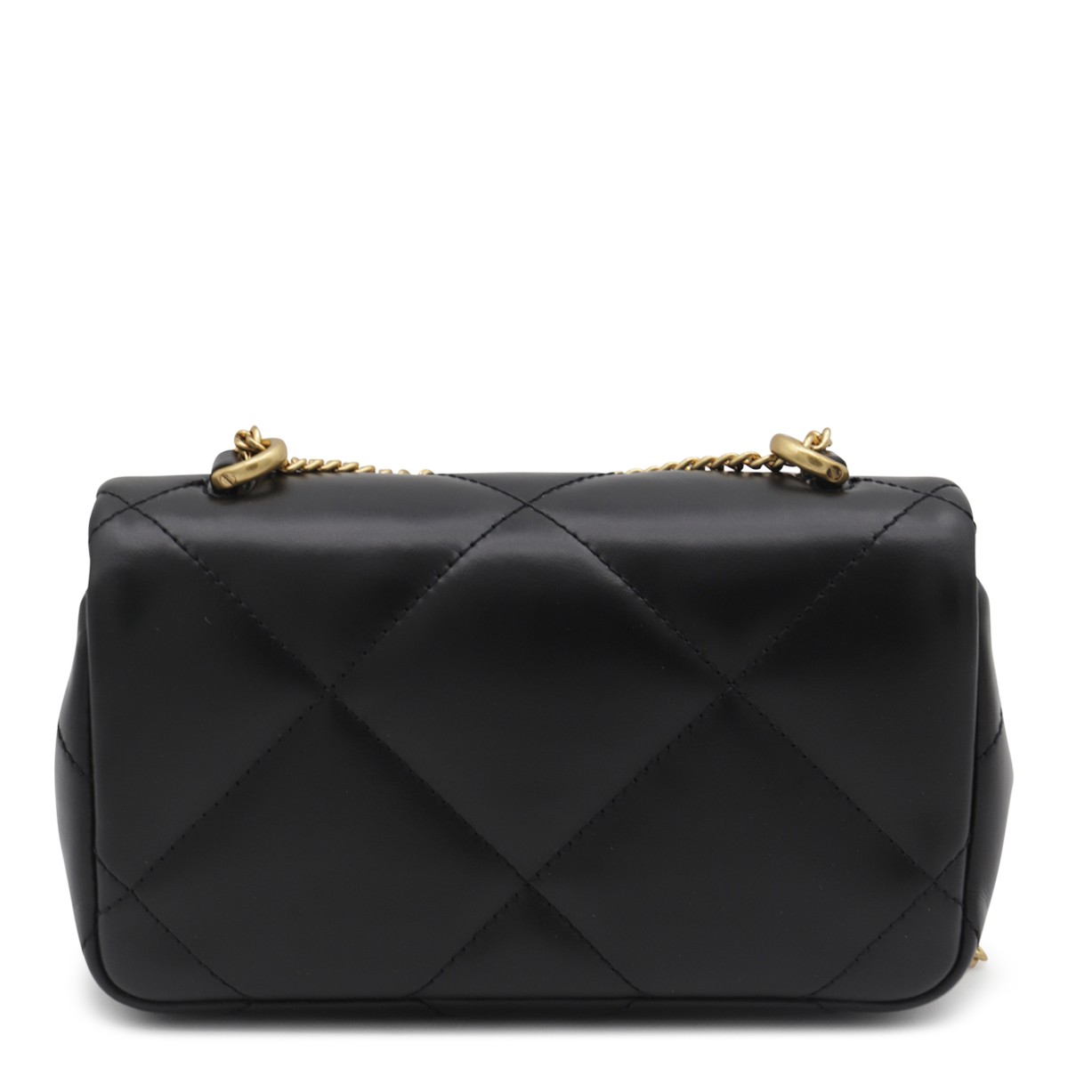 BLACK LEATHER KIRA DIAMOND SMALL...