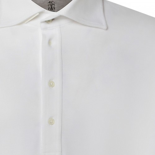 WHITE COTTON POLO SHIRT