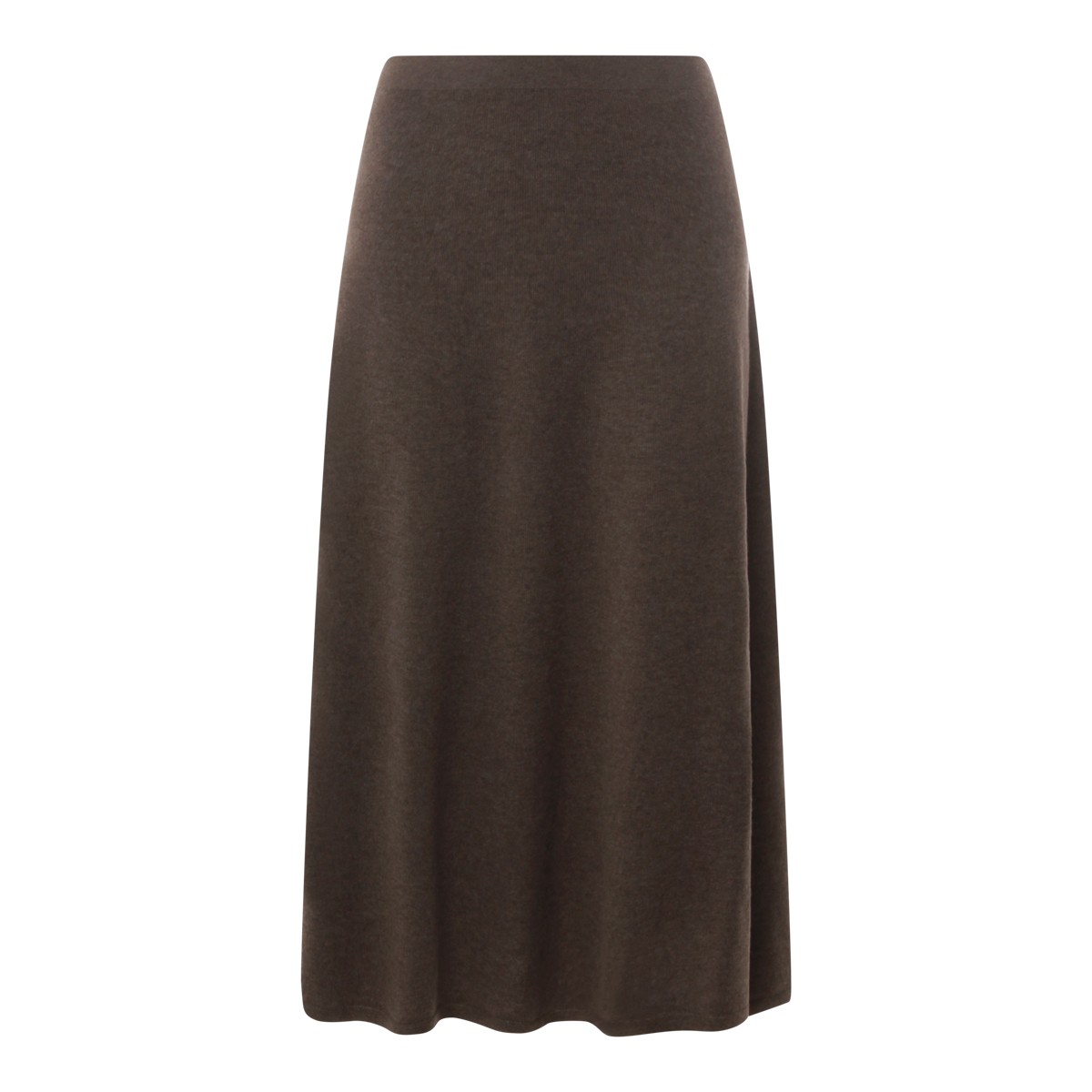 BROWN SEPIA CASHMERE MASINI SKIRT