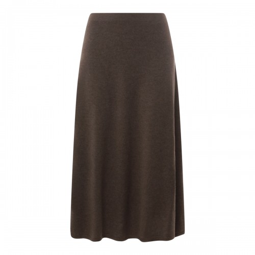 BROWN SEPIA CASHMERE MASINI SKIRT
