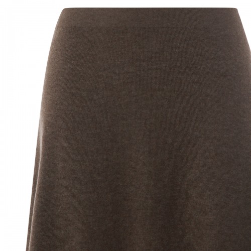 BROWN SEPIA CASHMERE MASINI SKIRT