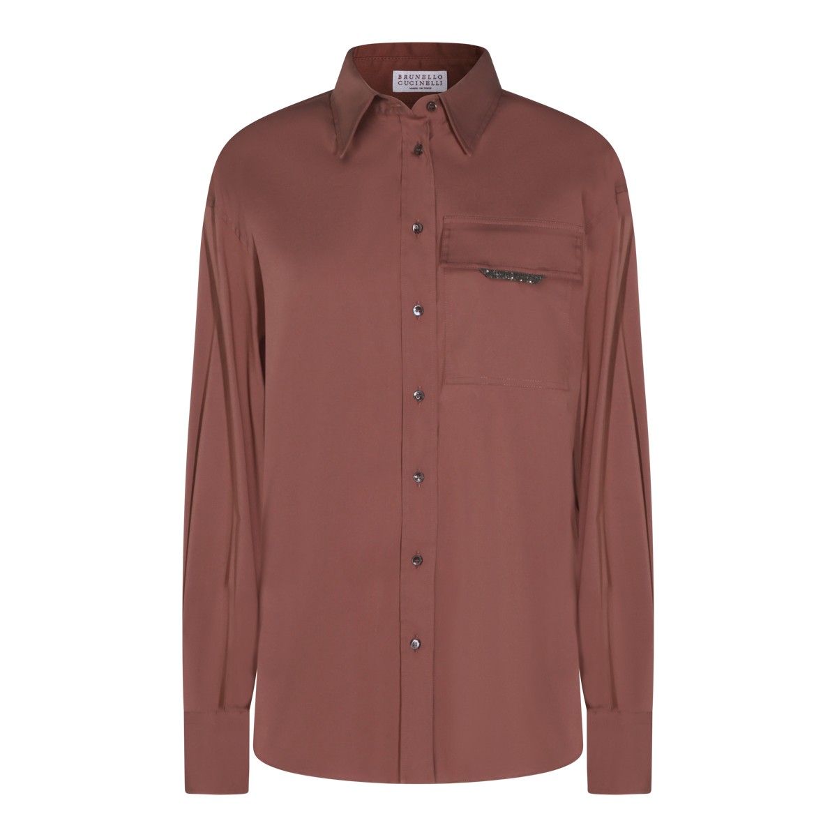 RED BROWN COTTON SHIRT