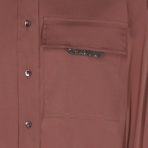 RED BROWN COTTON SHIRT