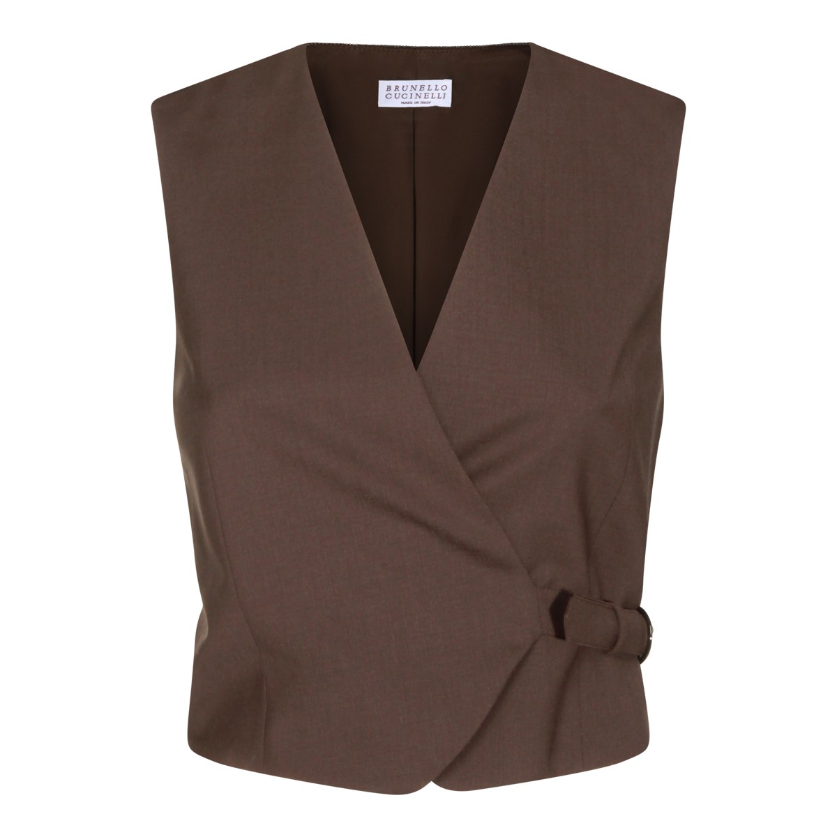 BROWN WOOL BLEND CASUAL JACKET