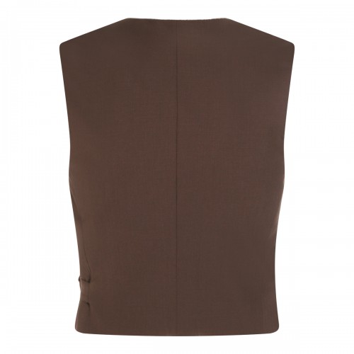 BROWN WOOL BLEND CASUAL JACKET 2