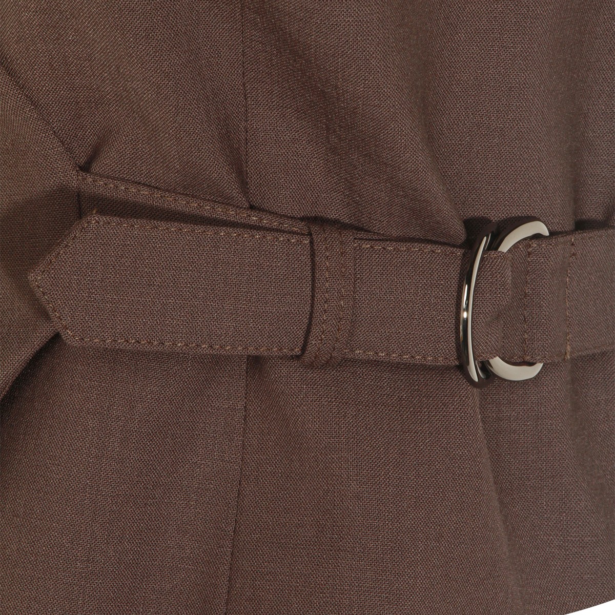 BROWN WOOL BLEND CASUAL JACKET