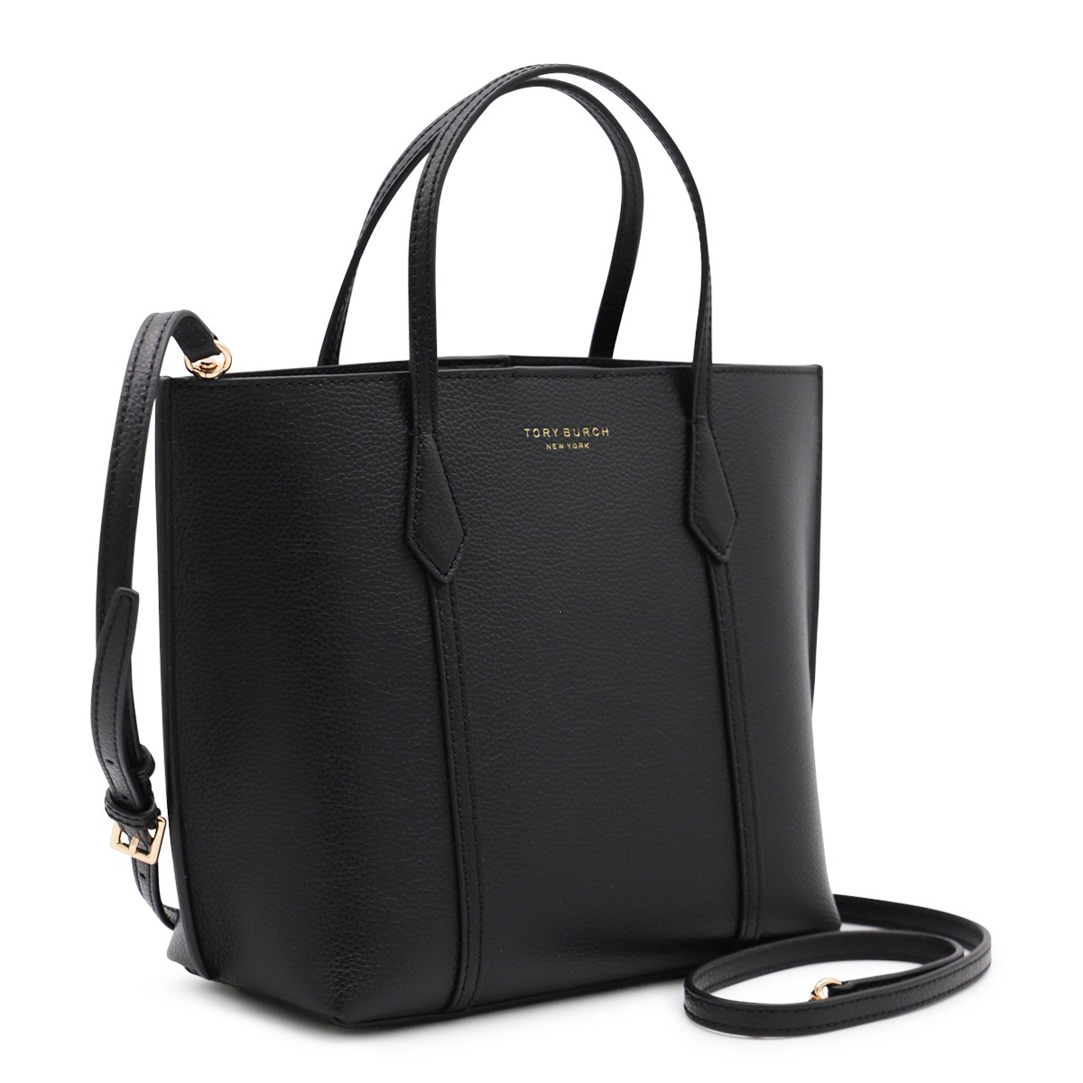 BLACK LEATHER SMALL PERRY TOTES