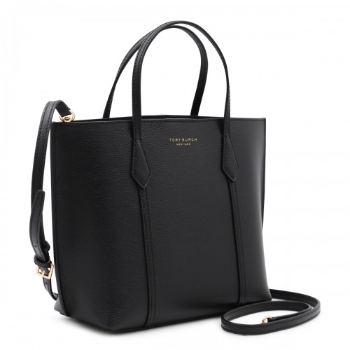 BLACK LEATHER SMALL PERRY TOTES