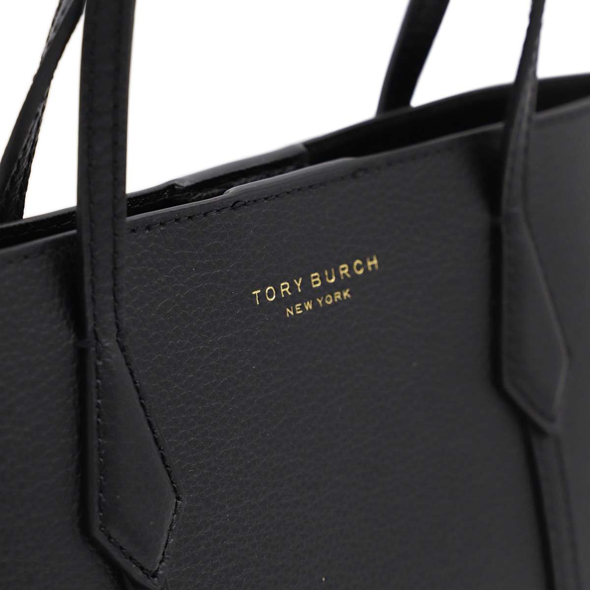 BLACK LEATHER SMALL PERRY TOTES