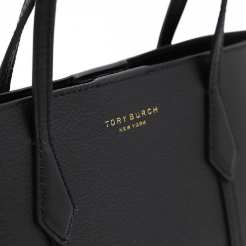 BLACK LEATHER SMALL PERRY TOTES