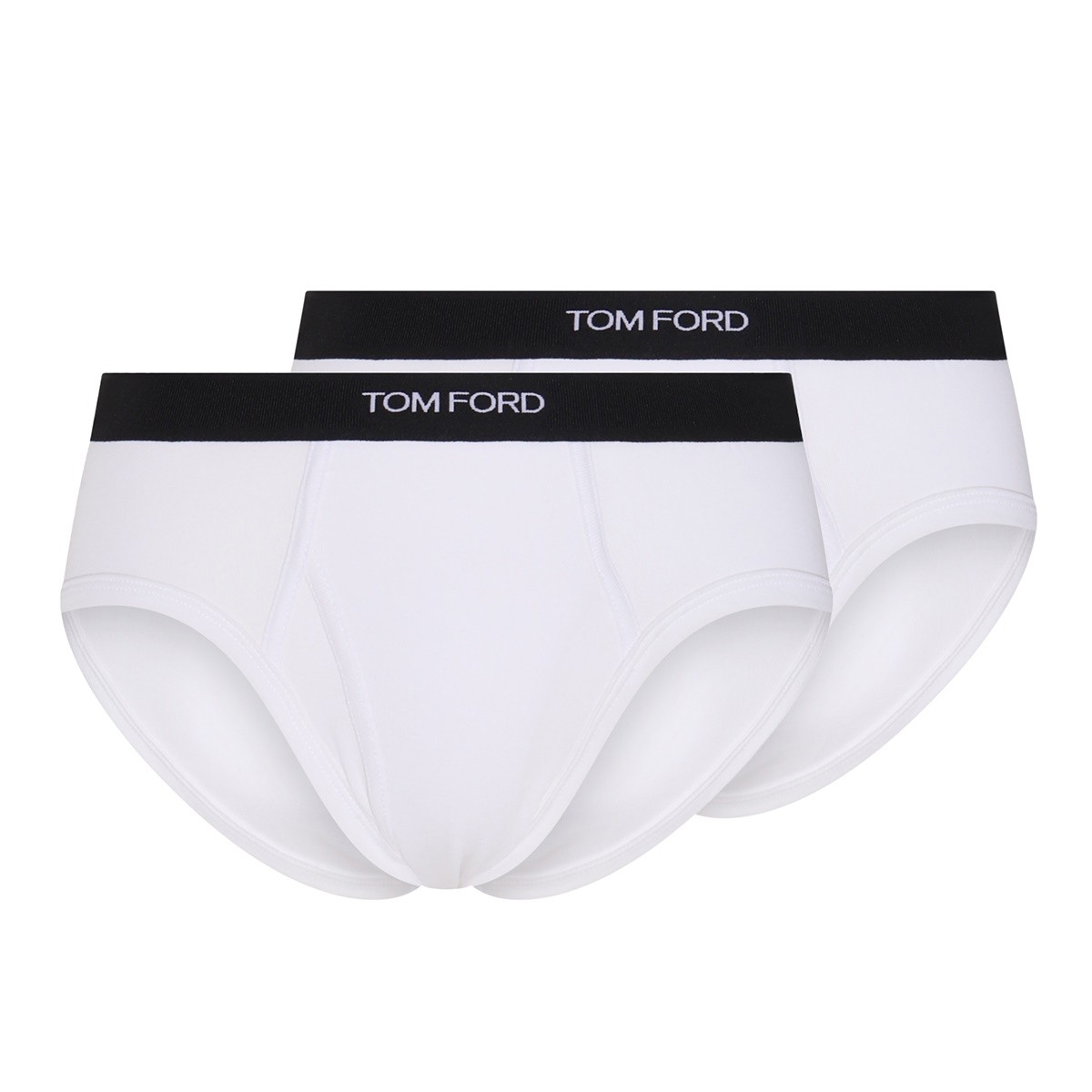 WHITE COTTON TWO-PACK BRIEFS
