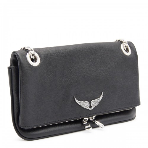 BLACK LEATHER ROCK II SHOULDER BAG