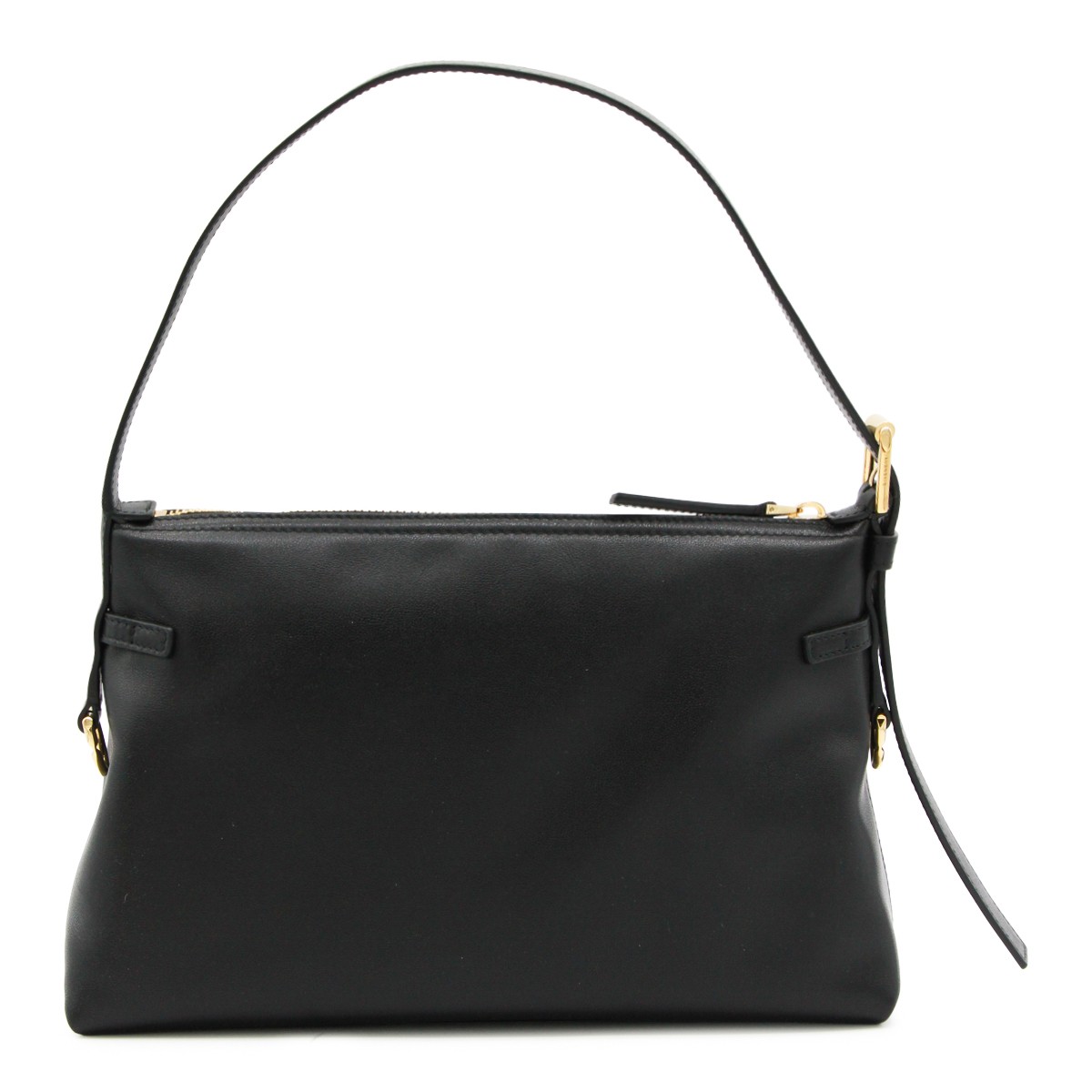BLACK LEATHER VOYOU SHOULDER BAG