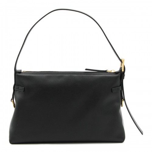 BLACK LEATHER VOYOU SHOULDER BAG