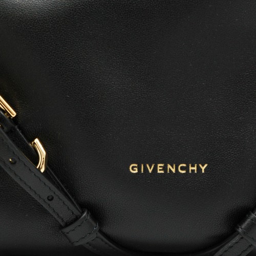 BLACK LEATHER VOYOU SHOULDER BAG