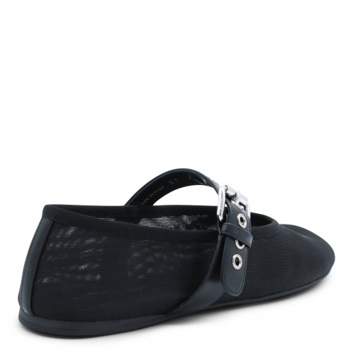 BLACK LEATHER FLATS