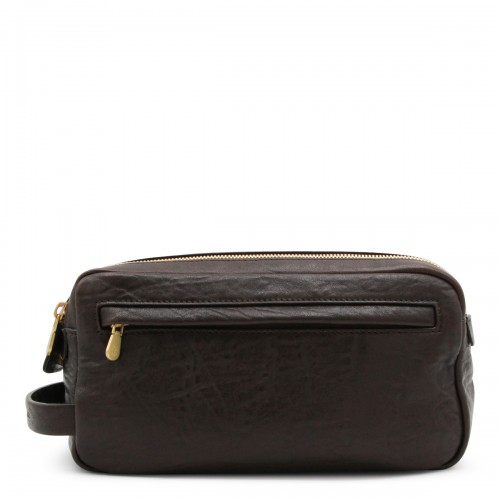DARK BROWN LEATHER POUCHE