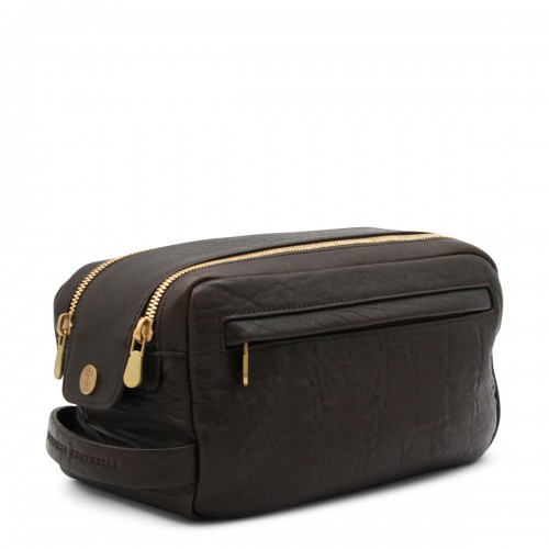 DARK BROWN LEATHER POUCHE