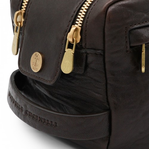 DARK BROWN LEATHER POUCHE
