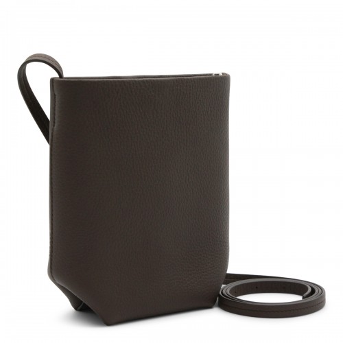 DEEP BROWN LEATHER N/S PARK CROSSBODY BAG