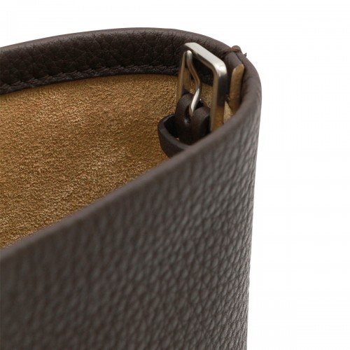 DEEP BROWN LEATHER N/S PARK CROSSBODY BAG