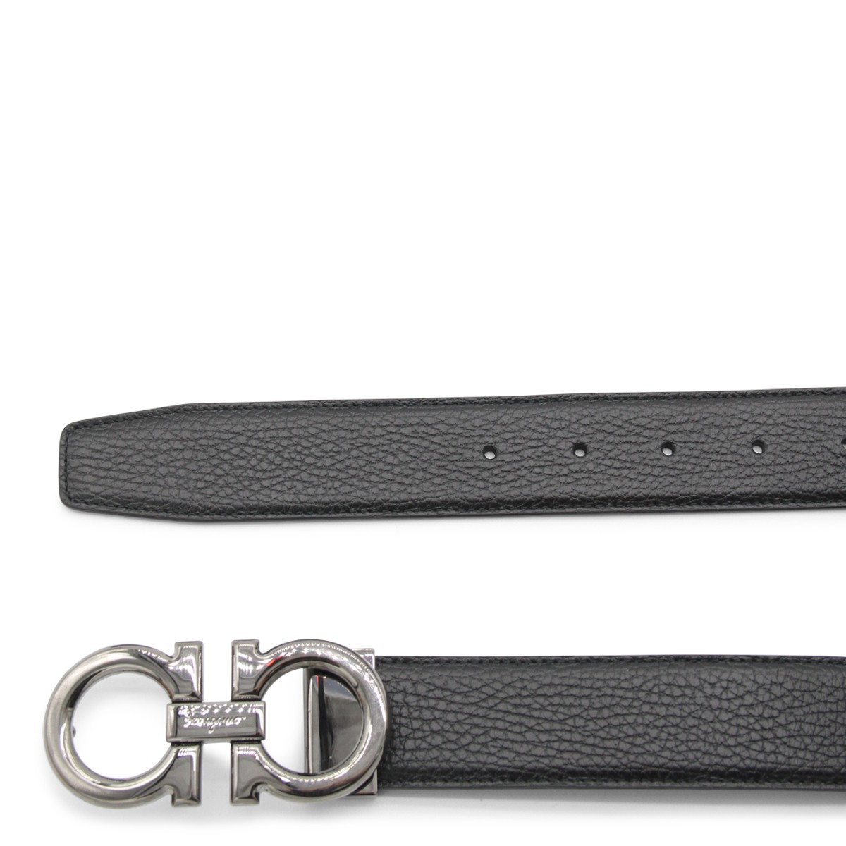 BLACK LEATHER GANCINI BELT