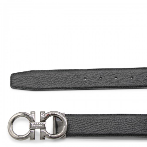 BLACK LEATHER GANCINI BELT