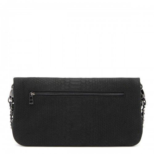 BLACK LEATHER ROCK SOFT SAVAGE SHOULDER BAG