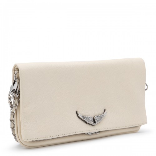 WHITE LEATHER ROCK NANO SHOULDER BAG
