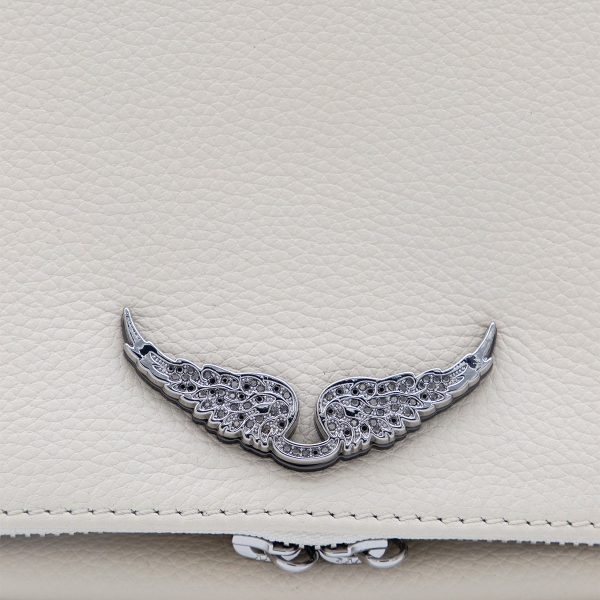 WHITE LEATHER ROCK NANO SHOULDER BAG