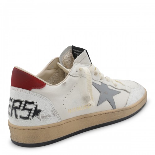 WHITE AND LIGHT BLUE LEATHER BALL STAR SNEAKERS