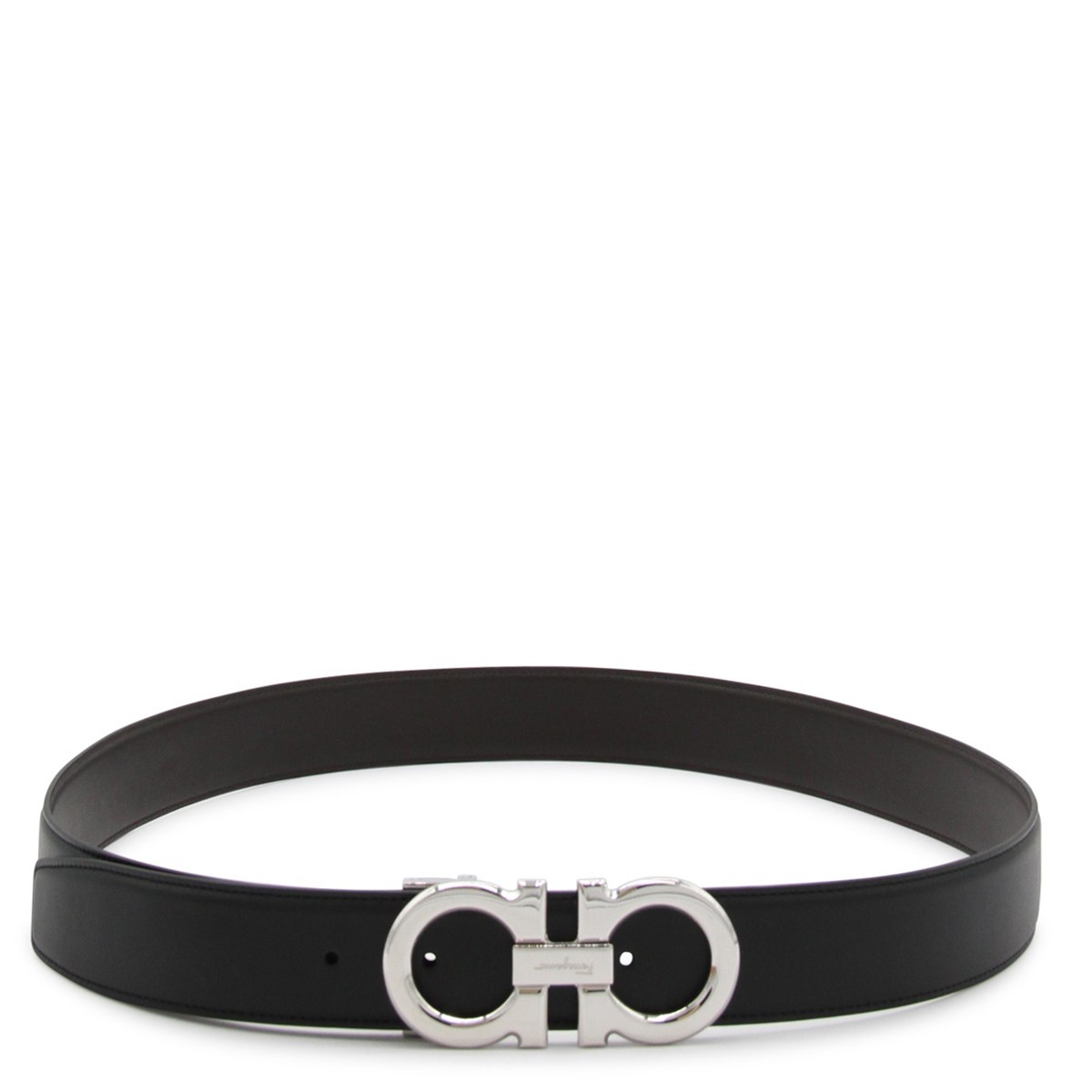 BLACK LEATHER GANCINI BELT