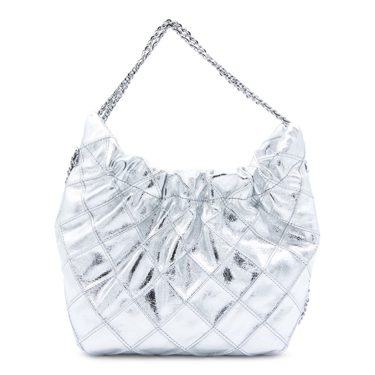 SILVER LEATHER CROSSBODY BAG