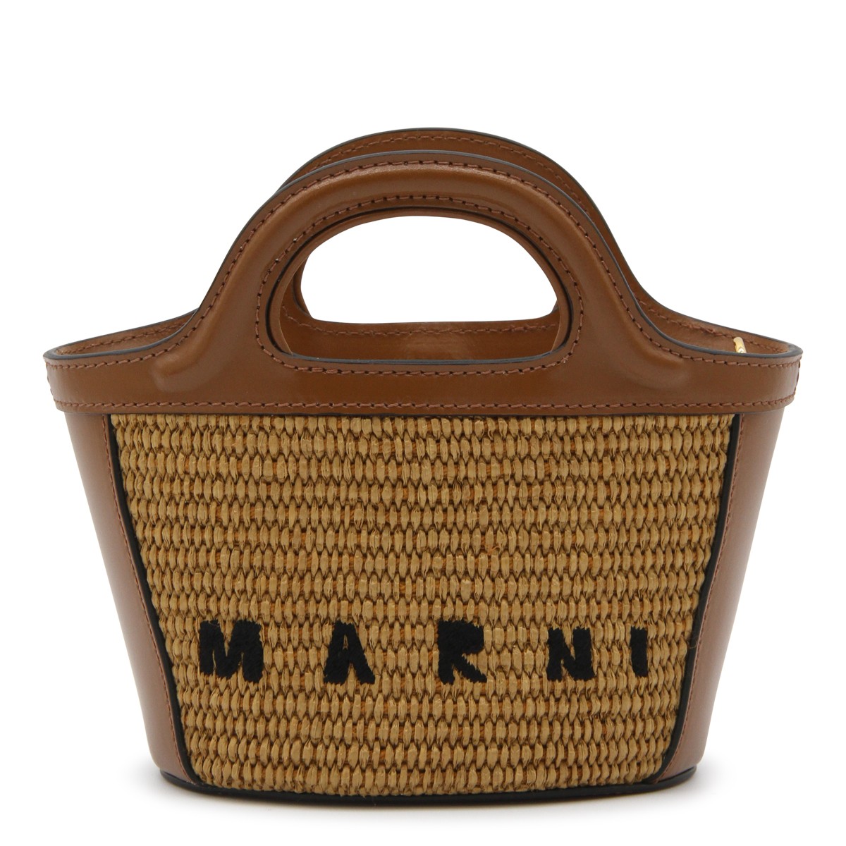 BROWN TROPICALIA MINI TOP HANDLE BAG