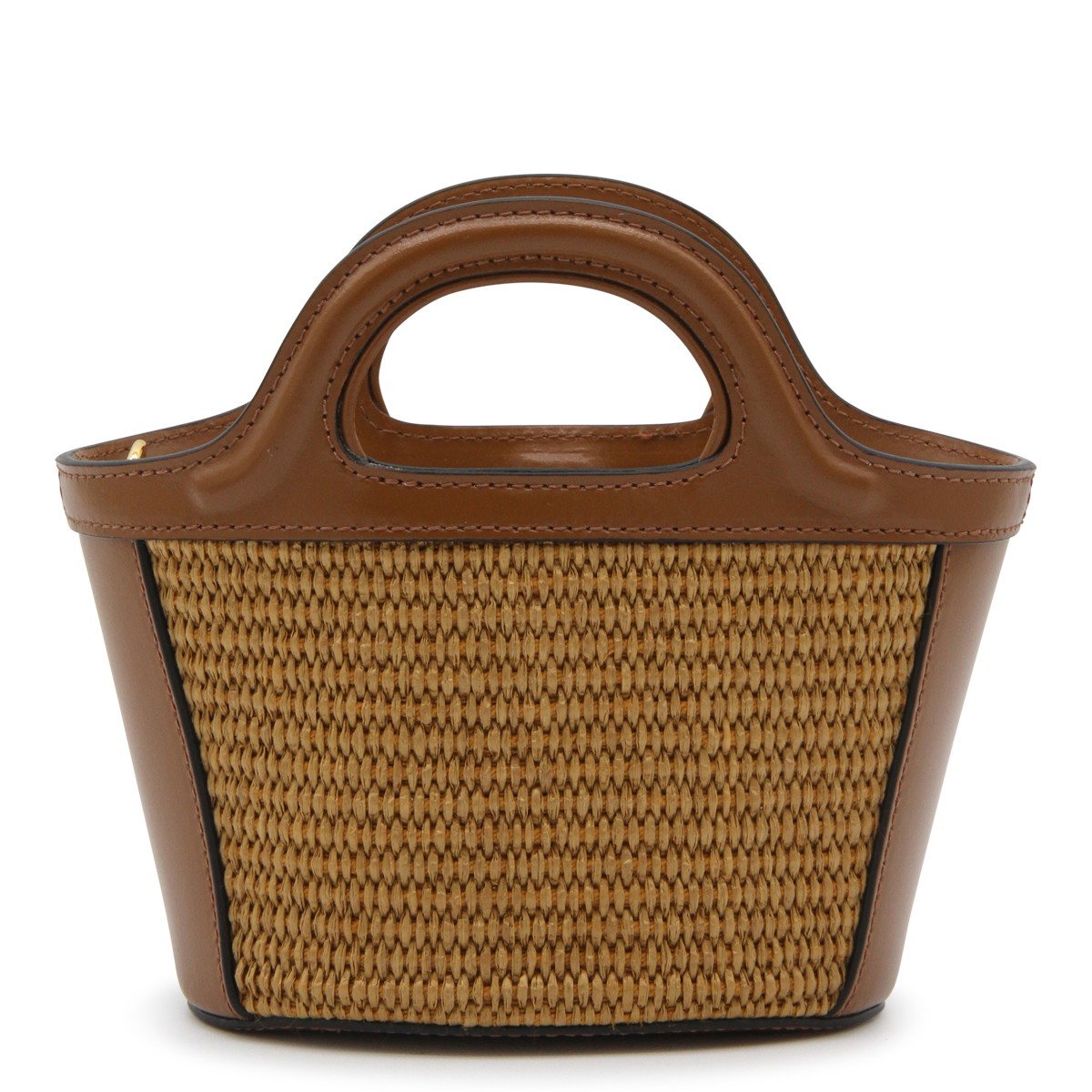 BROWN TROPICALIA MINI TOP HANDLE BAG