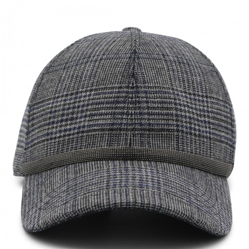 BLUE AND GRAY WOOL HAT