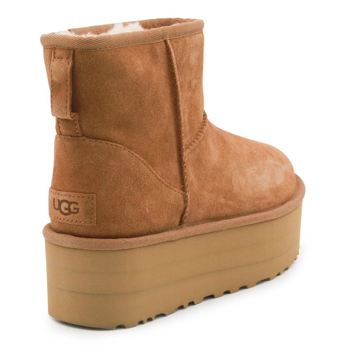 BEIGE CLASSIC MINI PLATFORM BOOTS