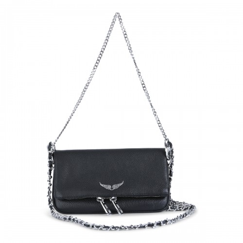 BLACK LEATHER ROCK NANO SHOULDER BAG