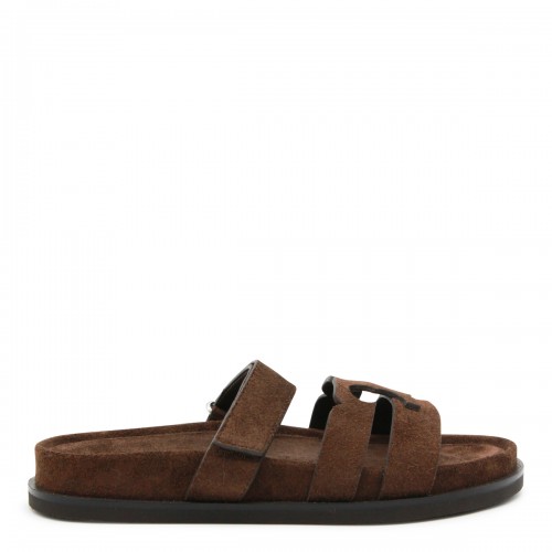 BROWN LEATHER SANDALS
